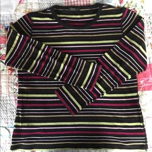 Burton Lg striped cotton rib knit top